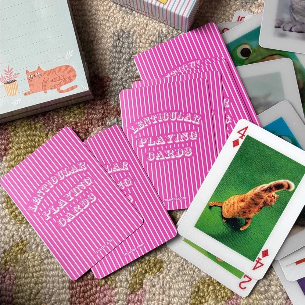OCS Designs Krazy Kitties Notepad Set NWT 140 lined sheets + 3D Cat Card Deck